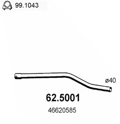 ASSO Труба выхлопного газа 62.5001