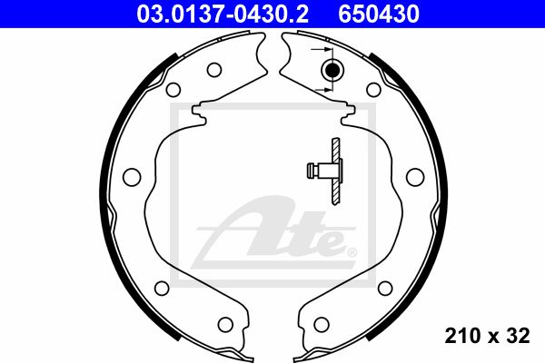 ATE Комплект тормозных колодок, стояночная тормозная с 03.0137-0430.2