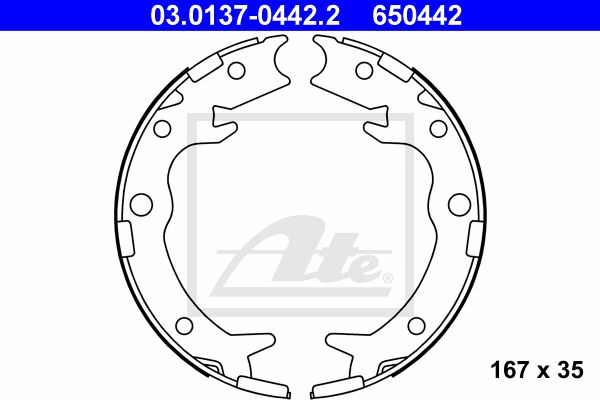 ATE Комплект тормозных колодок, стояночная тормозная с 03.0137-0442.2