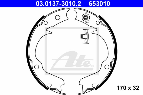 ATE Комплект тормозных колодок, стояночная тормозная с 03.0137-3010.2