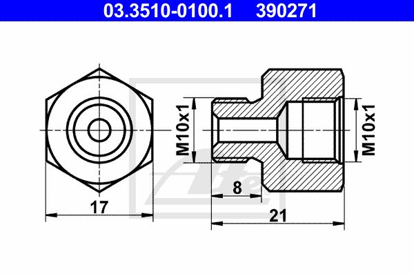 ATE Adapteris, Bremžu cauruļvadi 03.3510-0100.1