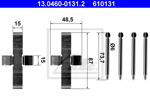 ATE Комплектующие, колодки дискового тормоза 13.0460-0131.2
