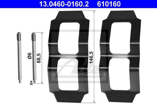 ATE Комплектующие, колодки дискового тормоза 13.0460-0160.2