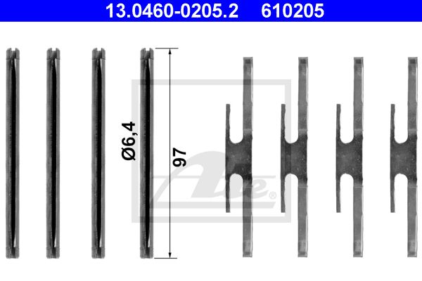 ATE Piederumu komplekts, Disku bremžu uzlikas 13.0460-0205.2
