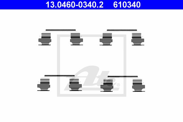 ATE Комплектующие, колодки дискового тормоза 13.0460-0340.2