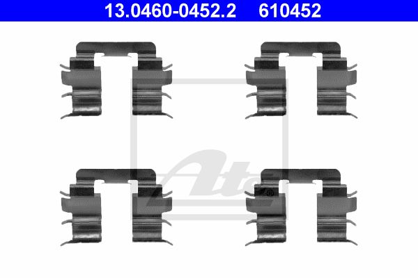 ATE Комплектующие, колодки дискового тормоза 13.0460-0452.2