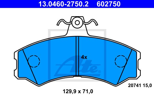 ATE Комплект тормозных колодок, дисковый тормоз 13.0460-2750.2