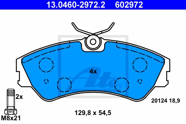 ATE Комплект тормозных колодок, дисковый тормоз 13.0460-2972.2