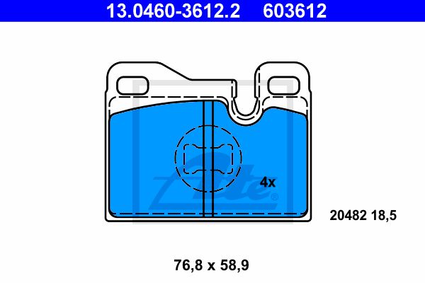 ATE Комплект тормозных колодок, дисковый тормоз 13.0460-3612.2