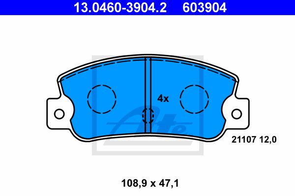 ATE Комплект тормозных колодок, дисковый тормоз 13.0460-3904.2