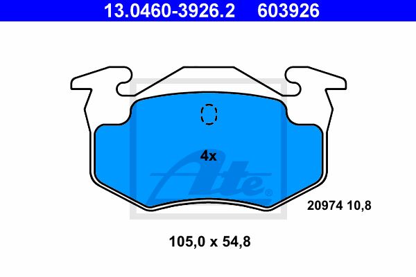 ATE Комплект тормозных колодок, дисковый тормоз 13.0460-3926.2