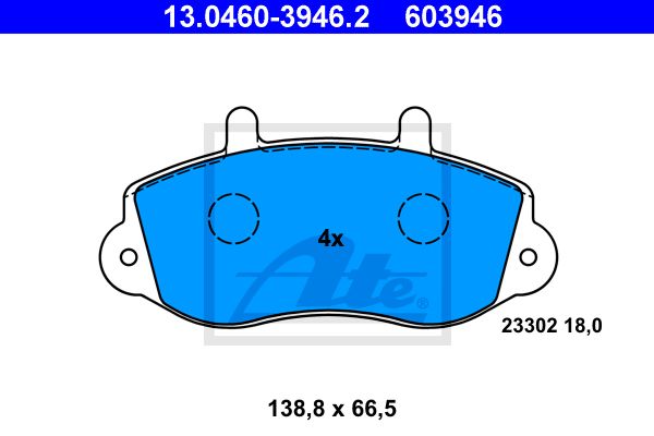ATE Комплект тормозных колодок, дисковый тормоз 13.0460-3946.2