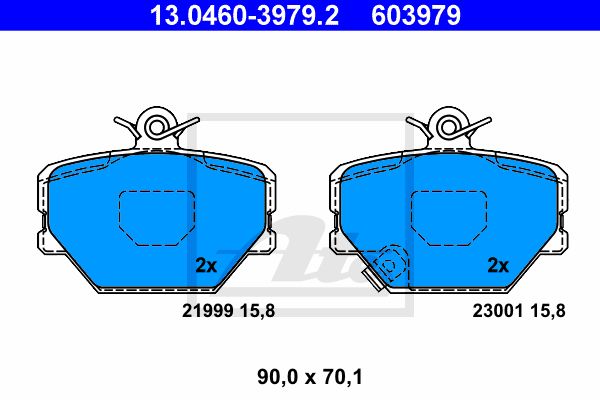 ATE Комплект тормозных колодок, дисковый тормоз 13.0460-3979.2