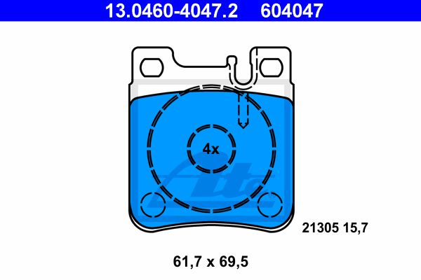ATE Комплект тормозных колодок, дисковый тормоз 13.0460-4047.2