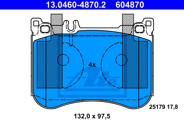 ATE Комплект тормозных колодок, дисковый тормоз 13.0460-4870.2