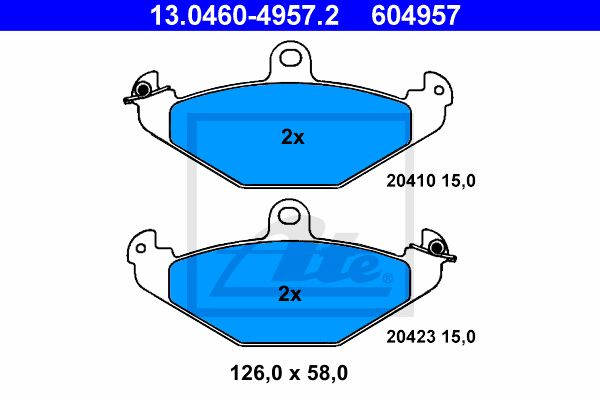 ATE Комплект тормозных колодок, дисковый тормоз 13.0460-4957.2