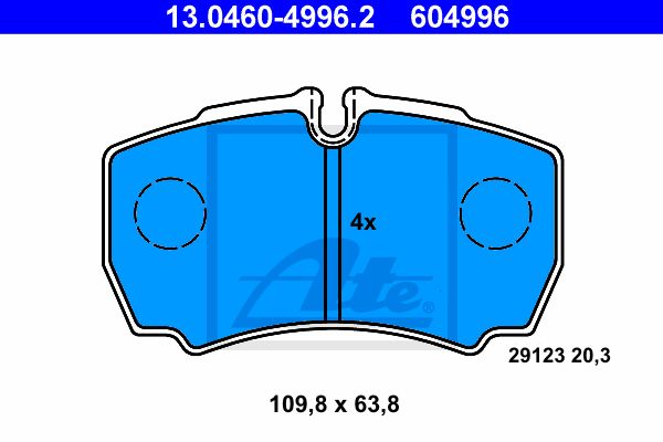ATE Комплект тормозных колодок, дисковый тормоз 13.0460-4996.2