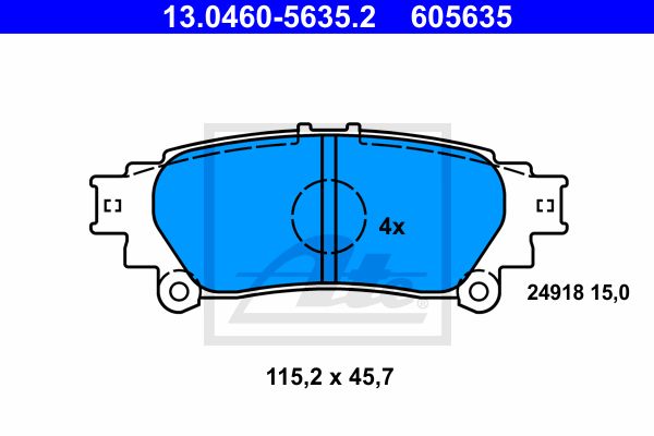 ATE Комплект тормозных колодок, дисковый тормоз 13.0460-5635.2