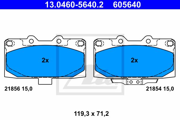 ATE Комплект тормозных колодок, дисковый тормоз 13.0460-5640.2