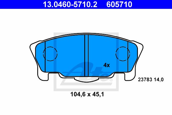 ATE Комплект тормозных колодок, дисковый тормоз 13.0460-5710.2