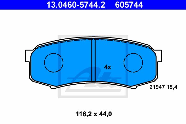 ATE Комплект тормозных колодок, дисковый тормоз 13.0460-5744.2