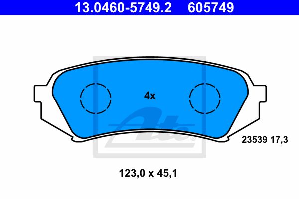 ATE Комплект тормозных колодок, дисковый тормоз 13.0460-5749.2
