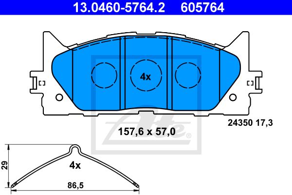 ATE Комплект тормозных колодок, дисковый тормоз 13.0460-5764.2