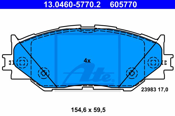 ATE Комплект тормозных колодок, дисковый тормоз 13.0460-5770.2