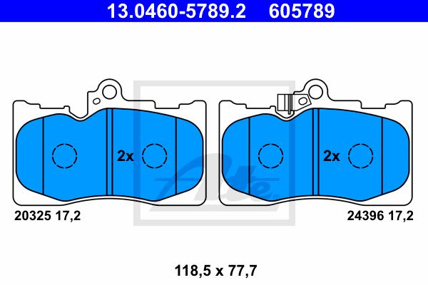ATE Комплект тормозных колодок, дисковый тормоз 13.0460-5789.2