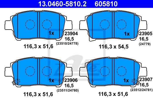 ATE Комплект тормозных колодок, дисковый тормоз 13.0460-5810.2