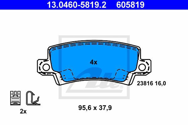 ATE Комплект тормозных колодок, дисковый тормоз 13.0460-5819.2