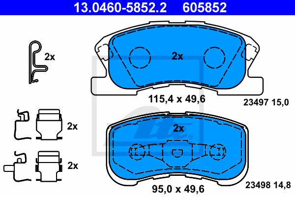 ATE Комплект тормозных колодок, дисковый тормоз 13.0460-5852.2