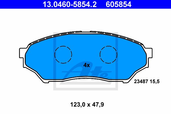 ATE Комплект тормозных колодок, дисковый тормоз 13.0460-5854.2