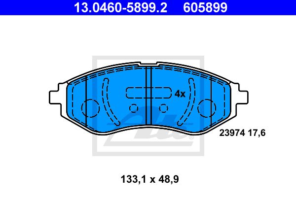 ATE Комплект тормозных колодок, дисковый тормоз 13.0460-5899.2