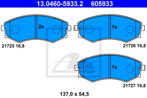 ATE Комплект тормозных колодок, дисковый тормоз 13.0460-5933.2