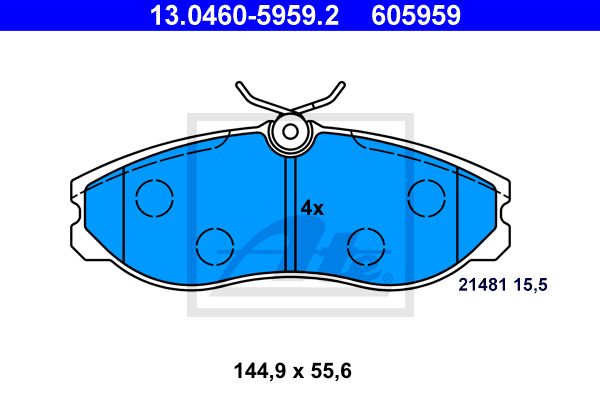 ATE Комплект тормозных колодок, дисковый тормоз 13.0460-5959.2