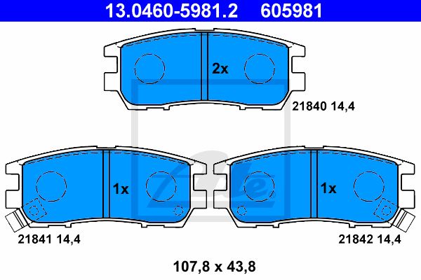 ATE Комплект тормозных колодок, дисковый тормоз 13.0460-5981.2