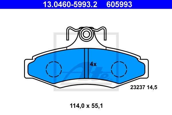 ATE Комплект тормозных колодок, дисковый тормоз 13.0460-5993.2