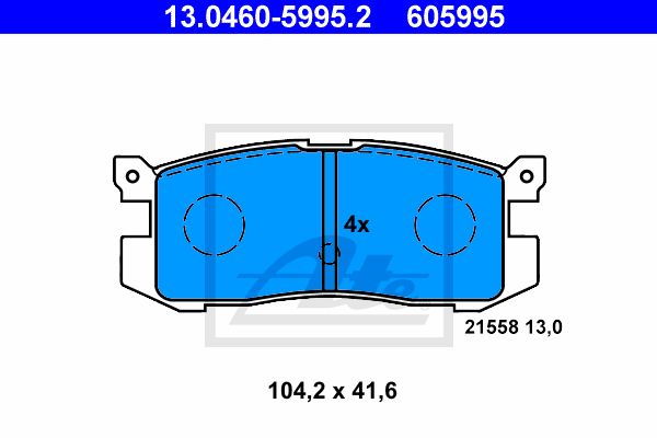 ATE Комплект тормозных колодок, дисковый тормоз 13.0460-5995.2