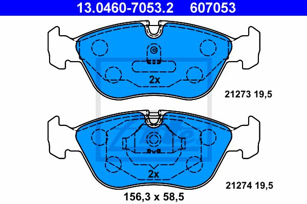 ATE Комплект тормозных колодок, дисковый тормоз 13.0460-7053.2