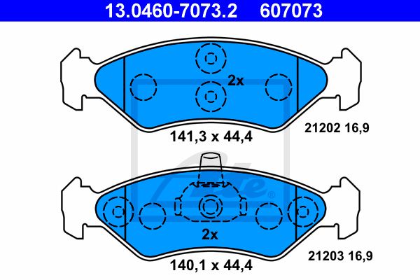 ATE Комплект тормозных колодок, дисковый тормоз 13.0460-7073.2