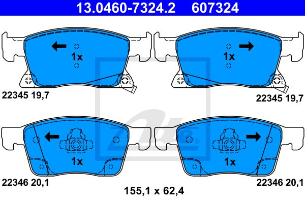 ATE Bremžu uzliku kompl., Disku bremzes 13.0460-7324.2