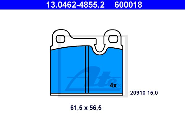 ATE Комплект тормозных колодок, дисковый тормоз 13.0462-4855.2