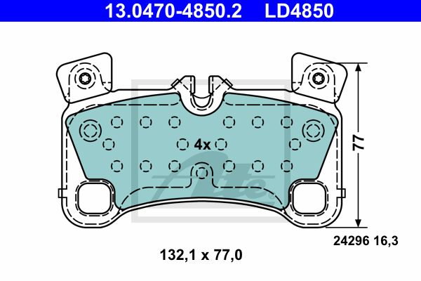 ATE Комплект тормозных колодок, дисковый тормоз 13.0470-4850.2