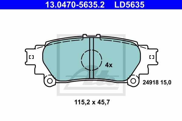 ATE Комплект тормозных колодок, дисковый тормоз 13.0470-5635.2