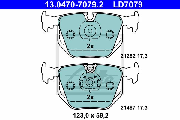 ATE Комплект тормозных колодок, дисковый тормоз 13.0470-7079.2