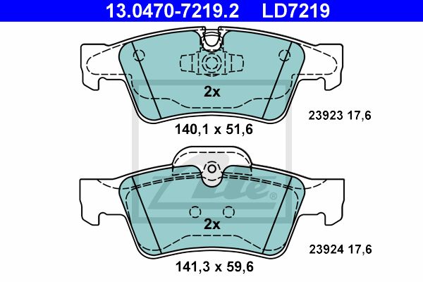 ATE Bremžu uzliku kompl., Disku bremzes 13.0470-7219.2