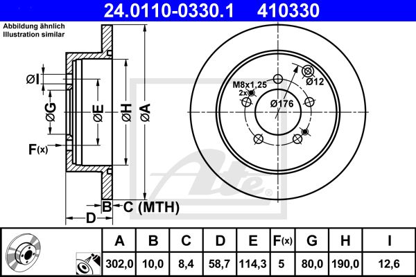 ATE Bremžu diski 24.0110-0330.1