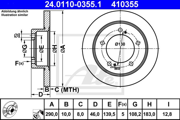 ATE Bremžu diski 24.0110-0355.1