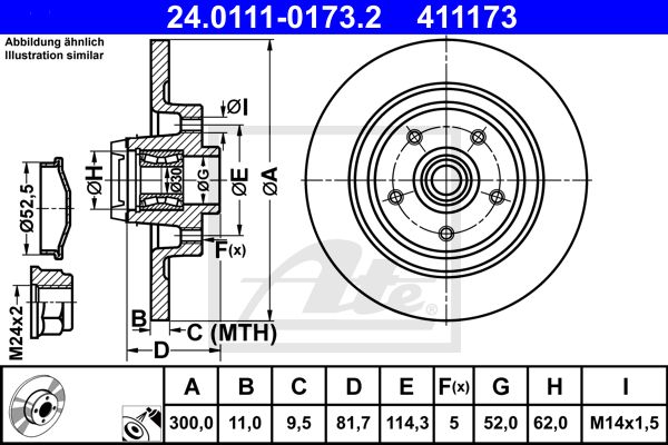 ATE Тормозной диск 24.0111-0173.2